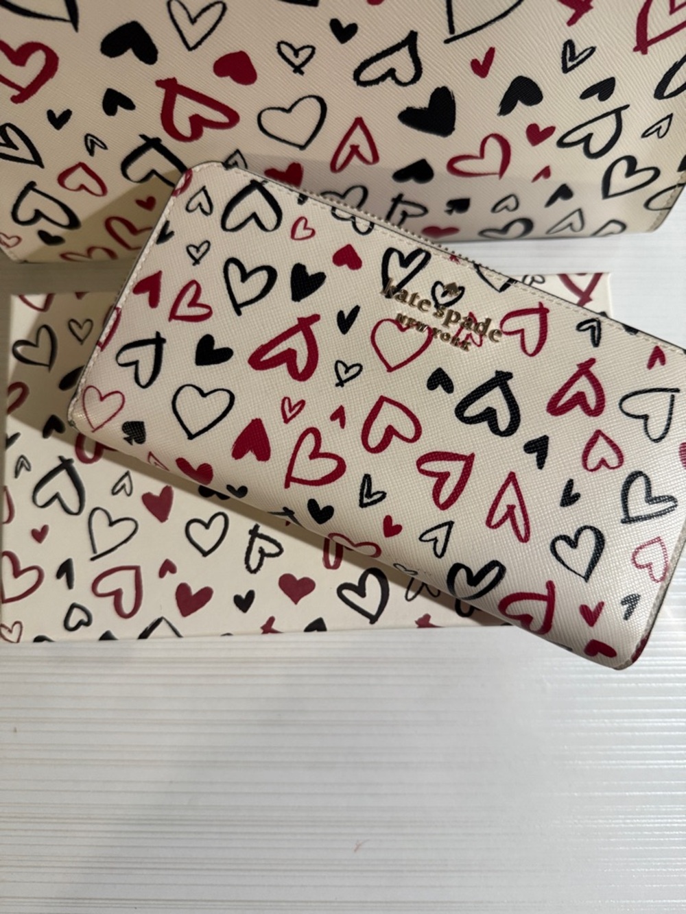 Kate Spade New York Staci Medium Satchel scribble hearts w/matching wallet $520 - Picture 4 of 12